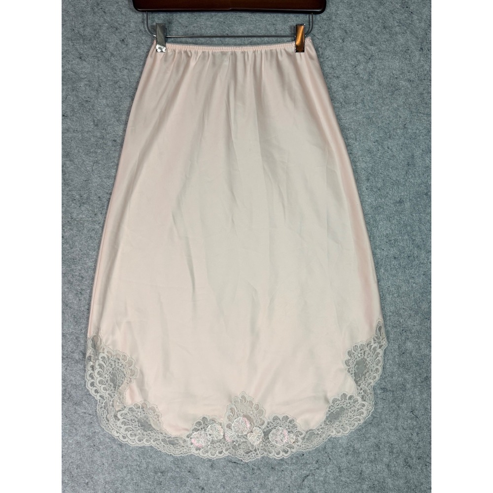 Sara Beth Half Slip Women Medium Pink Vintage Lace Beaded Trim Embroidered
